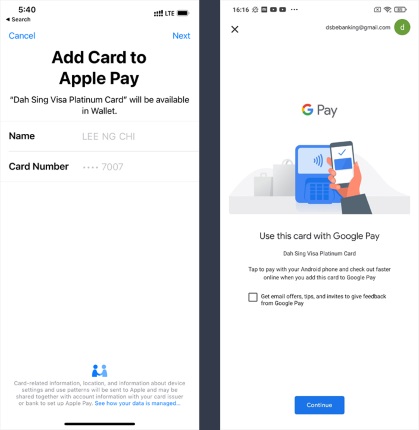 You will be directed to Apple Pay / Google Pay