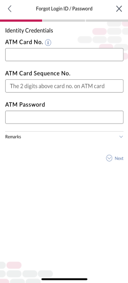 Dah Sing Mobile Banking Forgot Login ID / Password Screencap