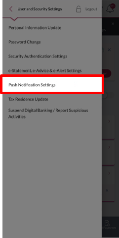 Screenshot of Dah Sing Mobile Banking Push Notification