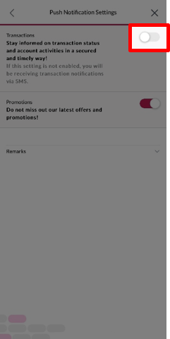 Screenshot of Dah Sing Mobile Banking Push Notification
